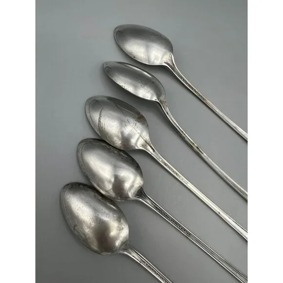 5 Lady Doris AI Silver Plate Ice Tea Spoons PRINCESS 7 in Arnold Palmer Mixer - Picture 12 of 16
